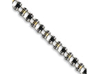 Chisel Stainless Steel 24k Plated and Black Rubber Bracelet - 8.75 inches