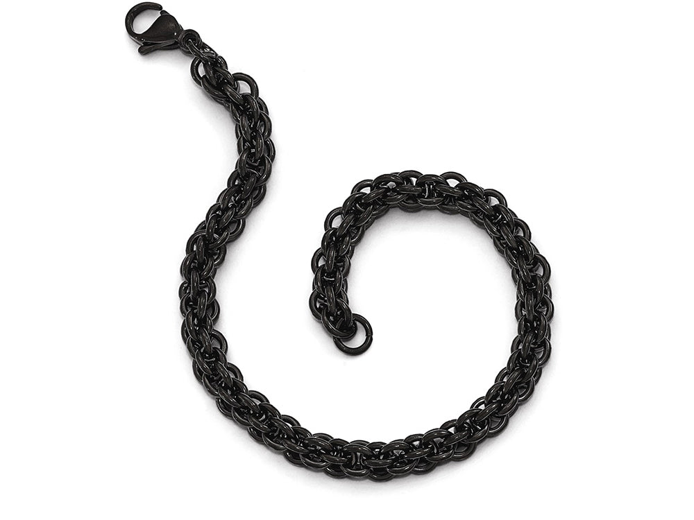Chisel Stainless Steel Polished Black Ip-plated 9in Bracelet
