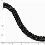 Chisel Stainless Steel Polished Black Ip-plated Double Curb Chain Bracelet