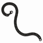 Chisel Stainless Steel Polished Black Ip-plated Double Curb Chain Bracelet