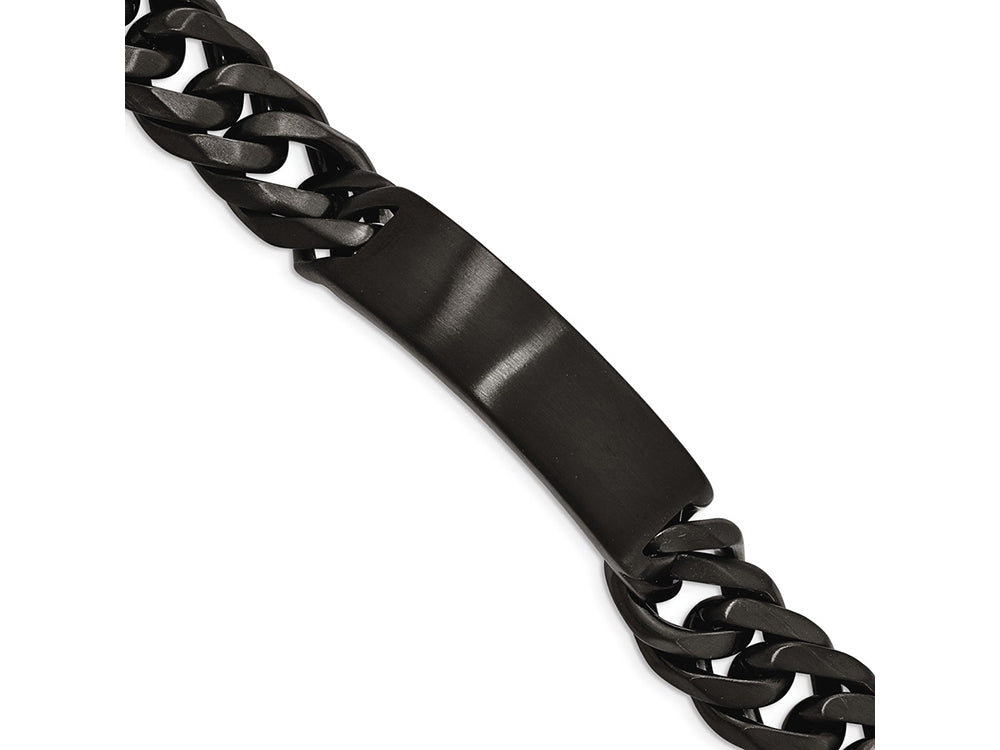 Chisel Stainless Steel Brushed Black Ip Id Link Bracelet