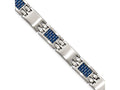 Chisel Stainless Steel Brushed With Blue Carbon Fiber Bracelet