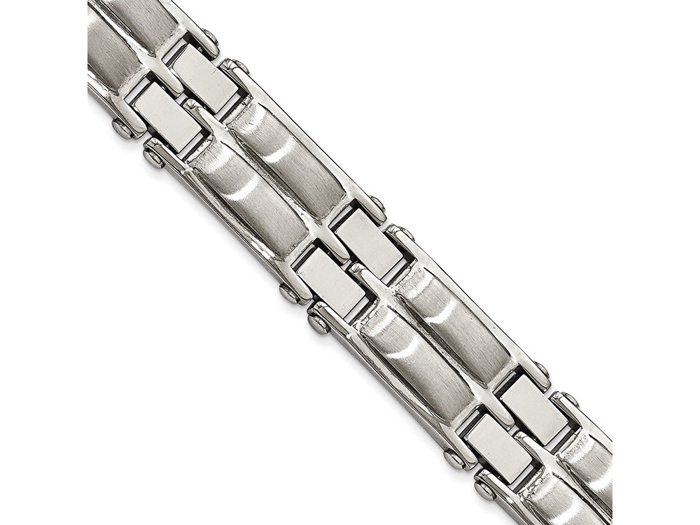Chisel Stainless Steel Polished And Brushed 8.5in Link Bracelet
