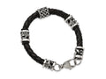 Chisel Stainless Steel Polished Antiqued Dragon Black Braided Leather Bracelet