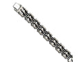 Chisel Stainless Steel Black Rubber Bracelet - 9.25 inches