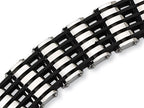 Chisel Stainless Steel Black Rubber Bracelet - 8.75 inches