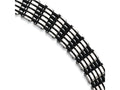 Chisel Stainless Steel Black Rubber Bracelet - 8.75 inches