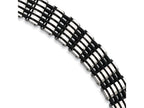 Chisel Stainless Steel Black Rubber Bracelet - 8.75 inches