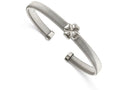 Chisel Stainless Steel Polished Flexible Four Leaf Clover Bangle