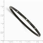 Chisel Stainless Steel Polished CZ Black Ip-plated Bangle