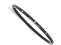 Chisel Stainless Steel Polished CZ Black Ip-plated Bangle