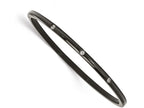 Chisel Stainless Steel Polished CZ Black Ip-plated Bangle