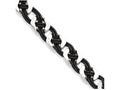 Chisel Stainless Steel Black Leather 8in Bracelet