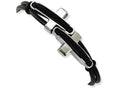 Chisel Stainless Steel Black Leather 8.25in Bracelet