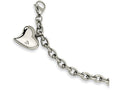 Chisel Stainless Steel CZ Heart Charm Fancy 7.5in Bracelet