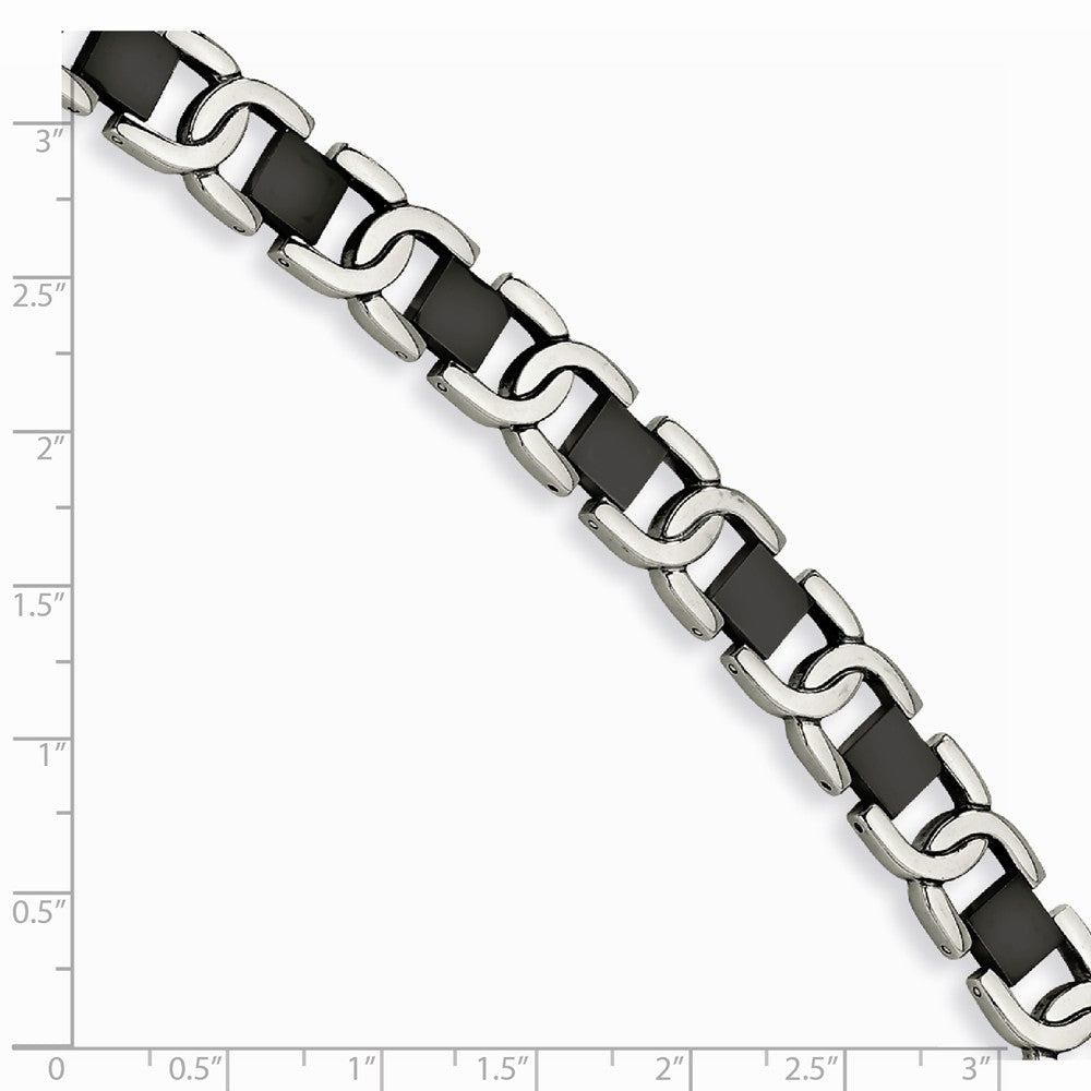 Chisel Stainless Steel Black Ip-plated 8in Bracelet