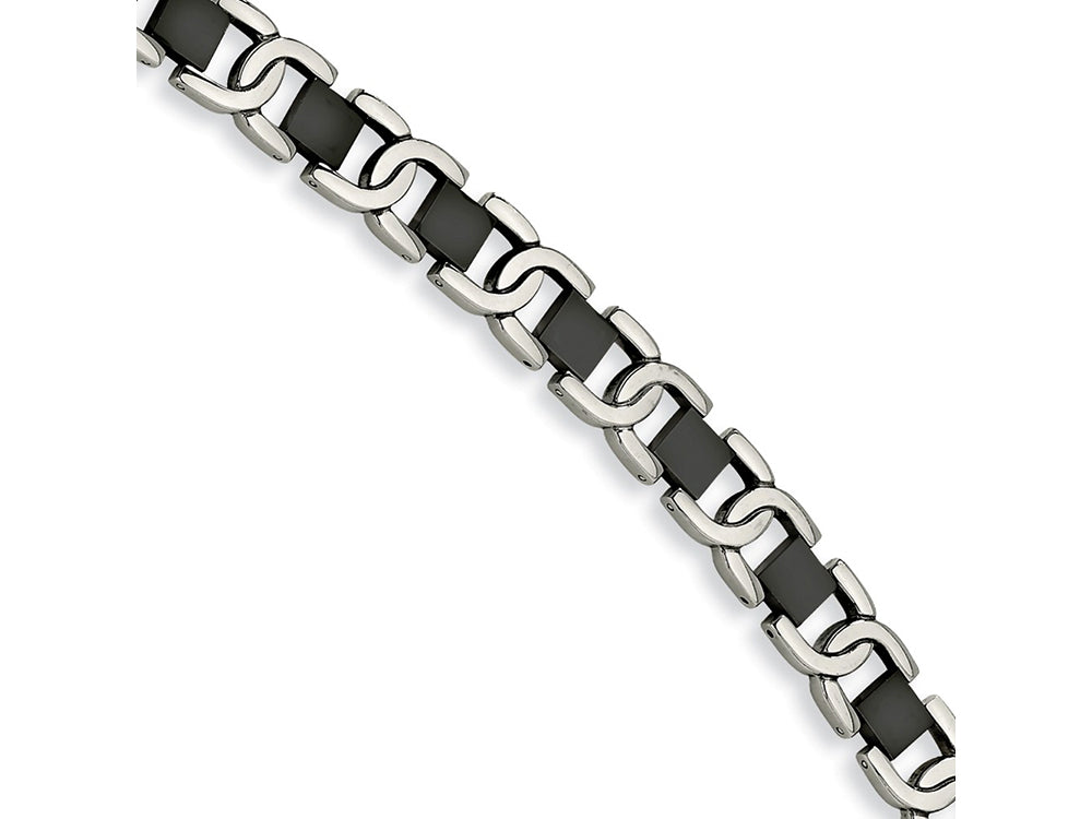 Chisel Stainless Steel Black Ip-plated 8in Bracelet