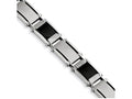 Chisel Stainless Steel Black Carbon Fiber Brushed and Polished 8.75in Bracelet