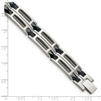 Chisel Stainless Steel and Blue Ceramic Fancy Link Bracelet - 8.75 inches