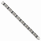 Chisel Stainless Steel and Blue Ceramic Fancy Link Bracelet - 8.75 inches