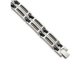 Chisel Stainless Steel and Blue Ceramic Fancy Link Bracelet - 8.75 inches
