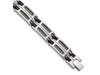 Chisel Stainless Steel and Blue Ceramic Fancy Link Bracelet - 8.75 inches