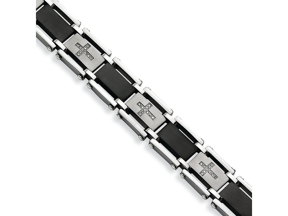 Chisel Stainless Steel and Black IP - 8.75 inches Bracelet