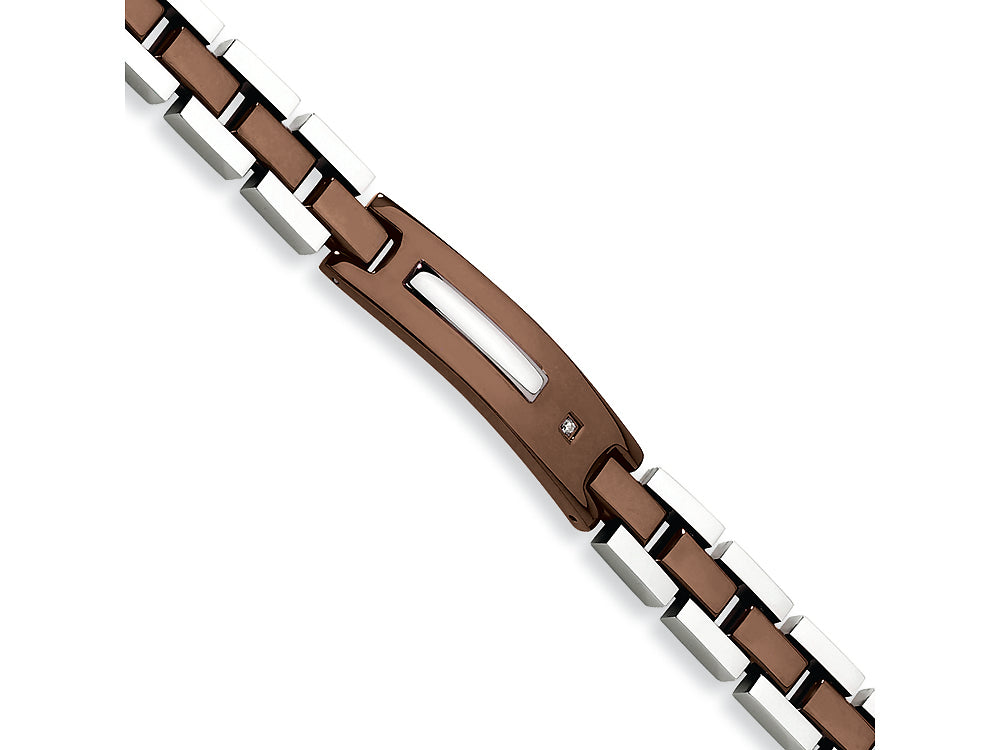 Chisel Stainless Steel and Chocolate color IP - 8.5 inches Bracelet