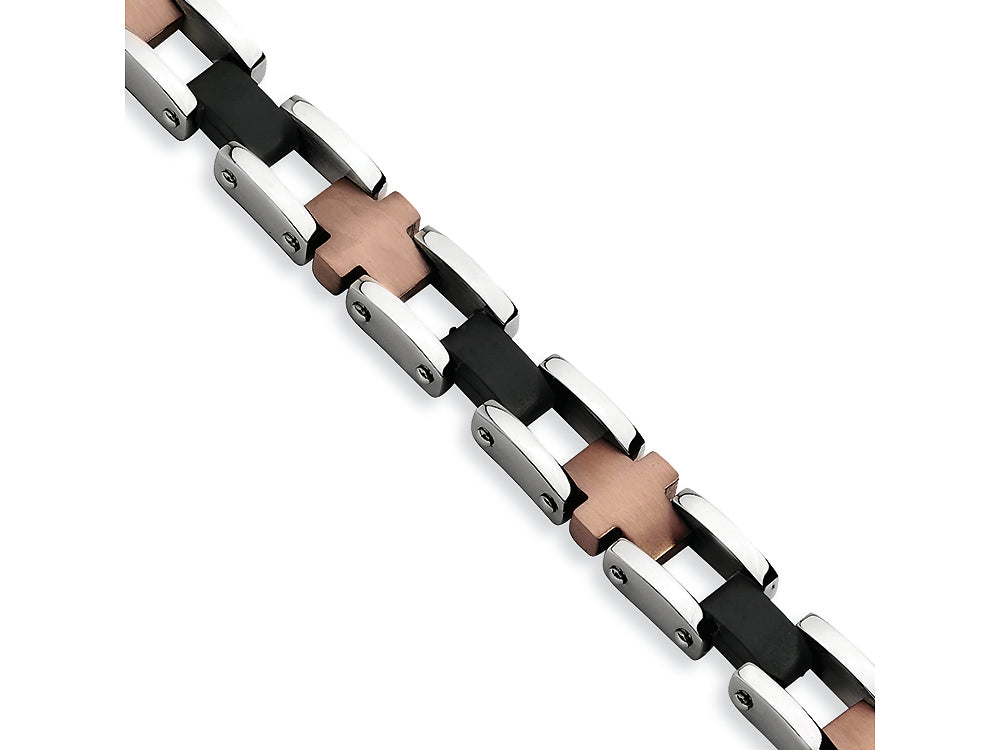 Chisel Stainless Steel and Chocolate and Black color IP - 8.75 inches Bracelet