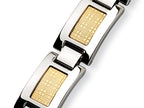 Chisel Stainless Steel and 18k Gold Filled Accent Fancy Link Bracelet - 8.25 inches