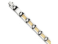 Chisel Stainless Steel and 18k Gold Filled Accent Fancy Link Bracelet - 8.25 inches