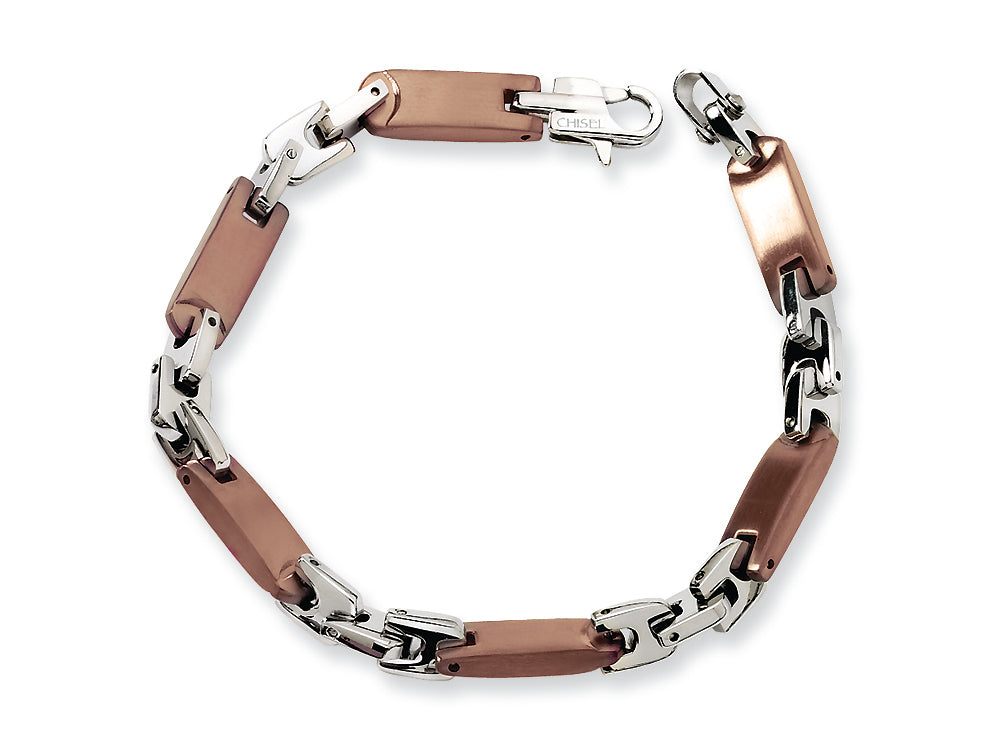 Chisel Stainless Steel Chocolate color IP - 8.25 inches Bracelet