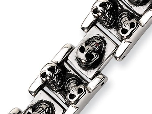 Chisel Stainless Steel Skull Bracelet - 8 inches