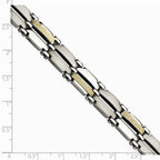 Chisel Stainless Steel and 14k Brushed and Polished 8.5in Bracelet