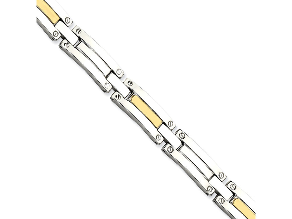 Chisel Stainless Steel and 14k Polished 8.5in Bracelet