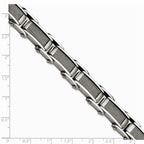 Chisel Stainless Steel Wire Brushed and Polished  8.5in Bracelet