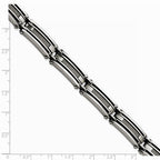 Chisel Stainless Steel Wire Brushed and Polished 9in Bracelet