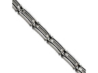 Chisel Stainless Steel Wire Brushed and Polished 9in Bracelet