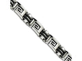 Chisel Stainless Steel Black Rubber Brushed and Polished 8.5in Bracelet