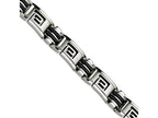 Chisel Stainless Steel Black Rubber Brushed and Polished 8.5in Bracelet