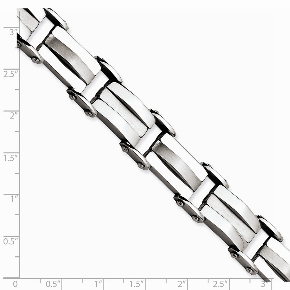 Chisel Stainless Steel Brushed and Polished 8.5in Bracelet