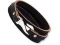 Chisel Stainless Steel Black And Brown Leather Wrap Bracelet