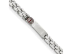Chisel Stainless Steel Brushed and Polished Red Enamel 8in Medical Bracelet
