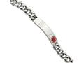 Chisel Stainless Steel Red Enamel 9.5in Medical Bracelet