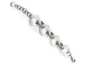 Chisel Stainless Steel White Ceramic Link Bracelet