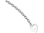 Chisel Stainless Steel Polished Open Link W/ Open Heart 8.5in Bracelet