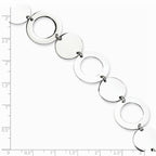 Chisel Stainless Steel Polished Circles 7.5in Bracelet