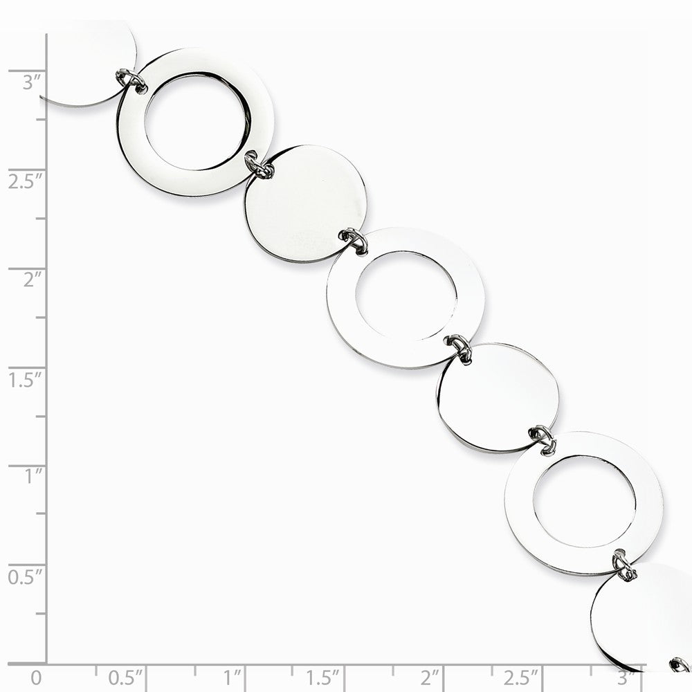 Chisel Stainless Steel Polished Circles 7.5in Bracelet