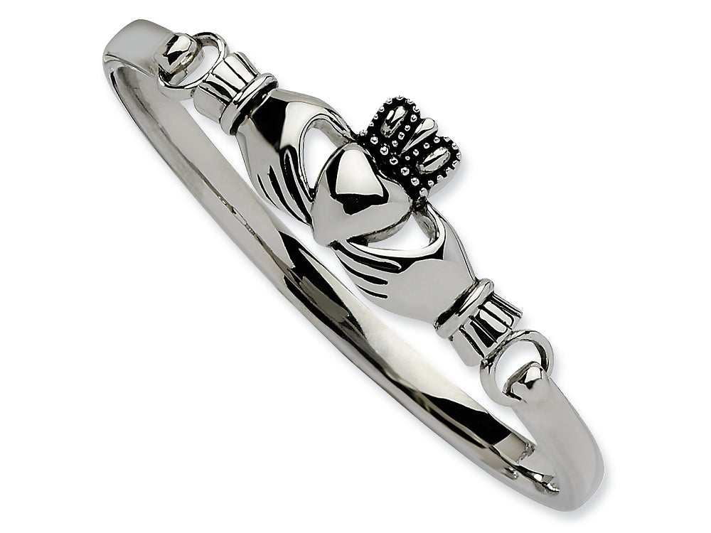 Chisel Stainless Steel Claddagh Bangle