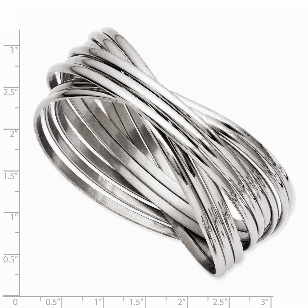 Chisel Stainless Steel Intertwined Bangle Bracelet